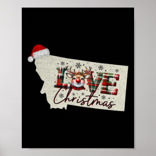 Poster Carte de Noël du Montana Montana Christmas