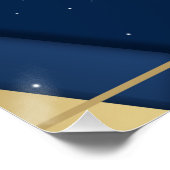 Poster Carte de Noël Flocons de Neige Dorés,Joyeux Noël (Coin)