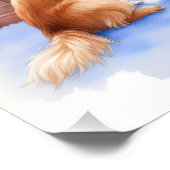 Poster Carte de Noël représentant un Terrier Cesky sur un (Coin)