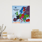 Poster carte de noms Europe (Cuisine)