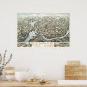 Poster Carte de Norwich, CT de 1876 (Cuisine)