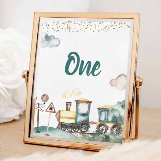 Poster Carte de numéro de table d'anniversaire du garçon