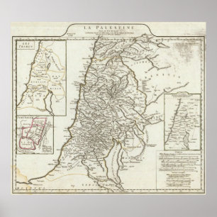 Poster Carte de Palestine