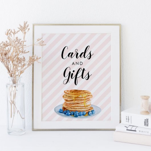 Poster Carte de pancake rose pour la fête de mariage