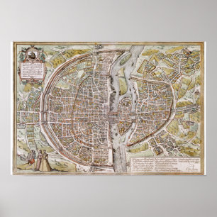 POSTER CARTE DE PARIS, 1581