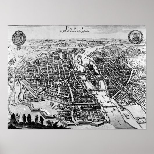 Poster Carte de Paris, 1620 (Devant)