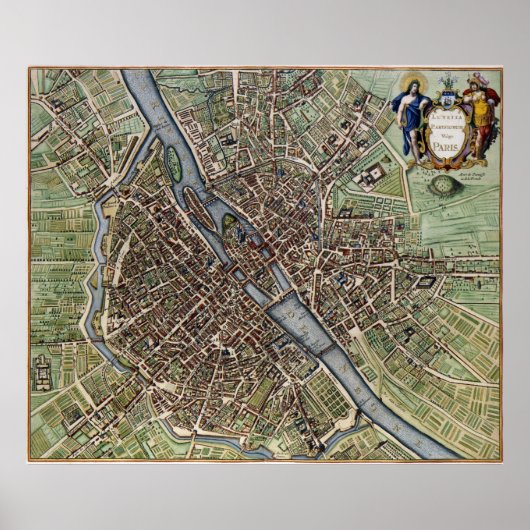 Poster Carte de Paris 1657 (Devant)
