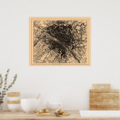 Poster Carte de Paris France, vers 1890 - 1907 (Cuisine)