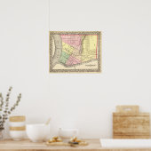 Poster Carte de Parkersburg, Virginie-Occidentale (Cuisine)