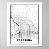 Poster Carte de Pasadena (Devant)