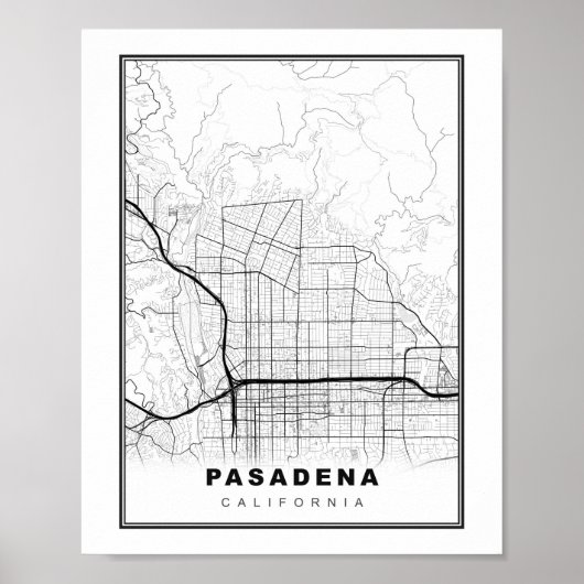 Poster Carte de Pasadena (Devant)
