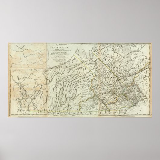Poster Carte De Pennsylvanie (Devant)