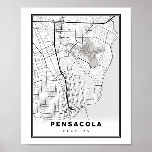 Poster Carte de Pensacola (Devant)
