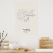 Poster Carte de Pepperell Massachusetts – Env. 1 (Cuisine)