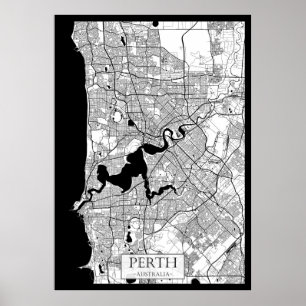 Poster Carte de Perth Australie