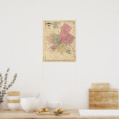 Poster Carte de Petaluma City 1877 (Cuisine)