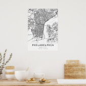 Poster Carte de Philadelphie (Cuisine)