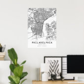 Poster Carte de Philadelphie (Bureau à domicile)