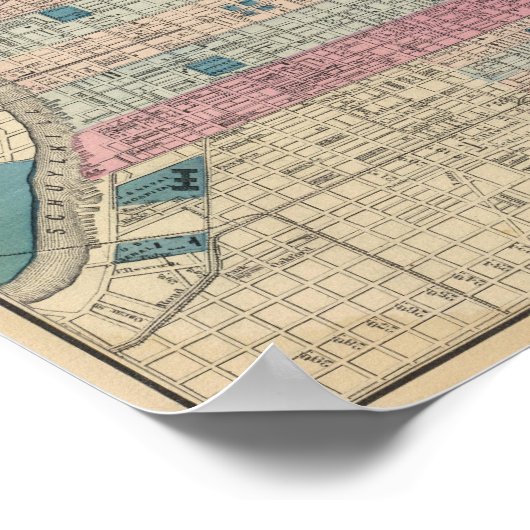 Poster Carte de Philadelphie, Pennsylvanie (Coin)