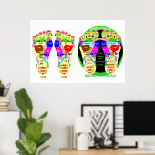 Poster carte de pied de réflexologie (Bureau à domicile)