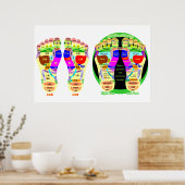 Poster carte de pied de réflexologie (Cuisine)