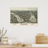 Poster Carte de Pittsburgh (Fowler) - 1902, BigMapBlog.co (Cuisine)