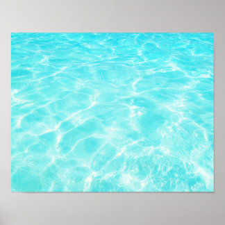 Poster Carte de plage Turquoise Blue Carribean Ocean Wate