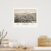 Poster Carte de Plainville, CT de 1878 (Cuisine)
