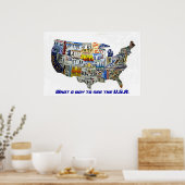 Poster Carte de plaque de licence des États-Unis (Cuisine)