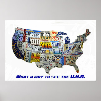 Poster Carte de plaque de licence des États-Unis