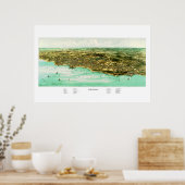 Poster Carte de Plymouth, MA en 1910 (Cuisine)