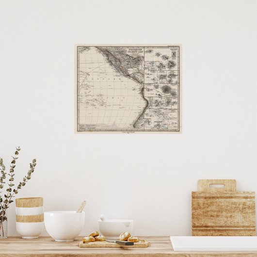 Poster Carte de Polynésie (Cuisine)