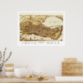 Poster Carte de Portland Maine en 1876 (Cuisine)