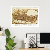 Poster Carte de Portland Maine en 1876 (Bureau à domicile)