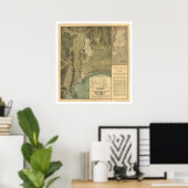 Poster Carte de Porto Rico par Federico Drouyn 1888 (Bureau à domicile)