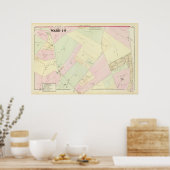 Poster Carte de Providence Rhode Island (Cuisine)