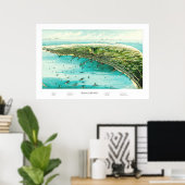 Poster Carte de Provincetown, Cape Cod de 1910 (Bureau à domicile)