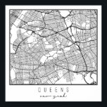 Poster Carte de Queens New York Street<br><div class="desc">Carte de Queens New York Street</div>
