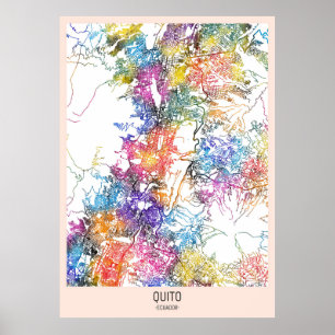 Poster Carte de Quito Ecuador