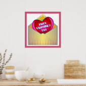 POSTER CARTE DE RÉALISATION "HEUREUSE SAINTE-VALENTIN" (Cuisine)