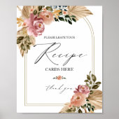 Poster Carte de recette Chic Boho Fête des mariées (Devant)