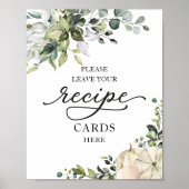 Poster Carte de recette de Baby Shower de mariage d'autom (Devant)