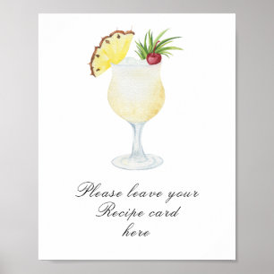 Poster Carte de recette de cocktail pour enterrement de v