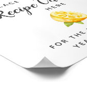 Poster Carte de recette de douche de mariage au citron Si (Coin)