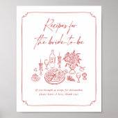 Poster Carte de recette de douche de mariée That's Amore (Devant)