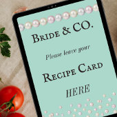 Poster Carte de recette de Fête des mariées de Pearl bleu