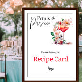 Poster Carte de recette de Fête des mariées Florale de Pe
