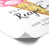 Poster Carte de recette de glace ici signe (Coin)