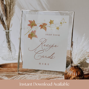 Poster Carte de recette de mariage d'automne imprimable