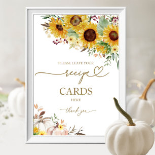 Poster Carte de recette de mariage de tournesol de citrou